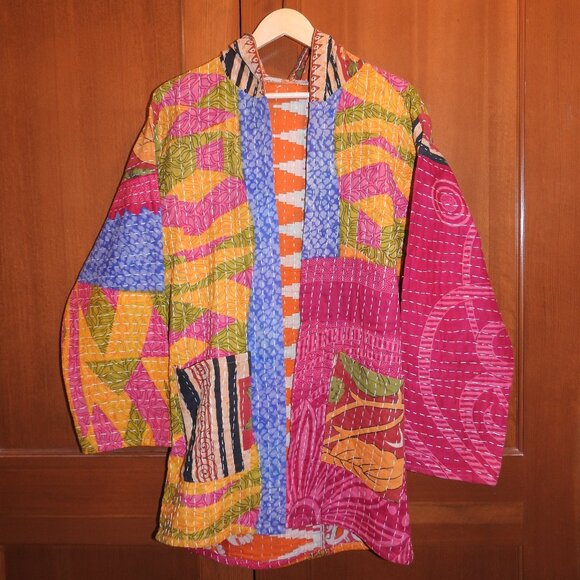 ✨ One-of-a-Kind Kantha Quilted Jacket ✨ - Picture 1 of 5